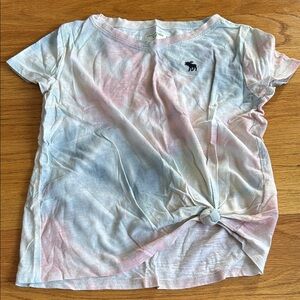 Abercrombie Kids Pastel Tie-Dye Knot Front Tee - Pink Blue White